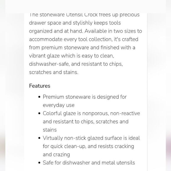 Le Creuset 1L Utensil Crock- Black Onyx - Picture 4 of 7